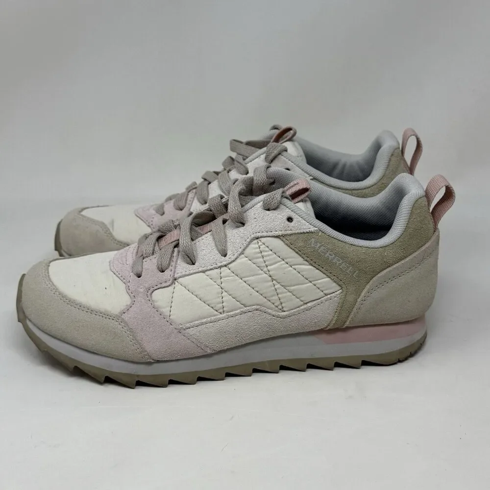 Merrell Alpine Shoes Womens 8.5 Oyster White Rose Pink Lace Up Sneakers